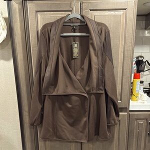 DG2 by Diane Gilman, Brown Drape Jacket, size 3X, NWT